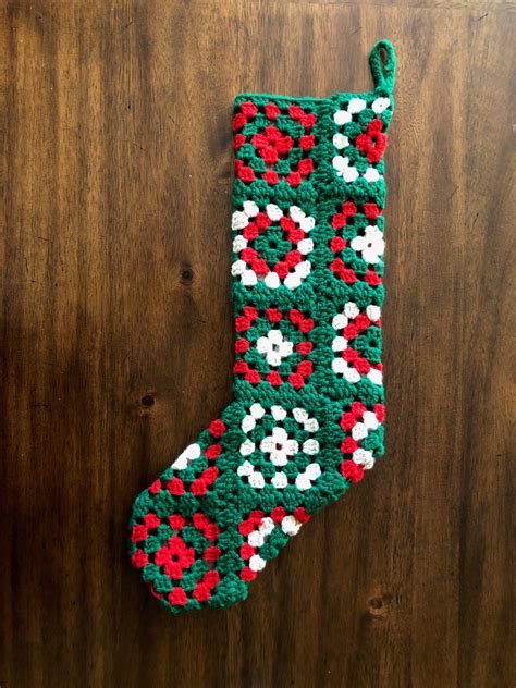 granny with stockings|Learn How to Crochet a Christmas Stocking with Granny Squares.